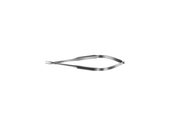 Barraquer Needle Holder 10mm Curved Fine Knurled Handle