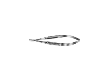 Barraquer Needle Holder 10mm Curved Fine Serrated Handle